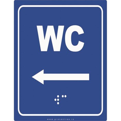 Placute braille wc sageata in stanga pentru nevazatori
