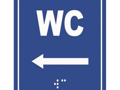 Placute braille wc sageata in stanga pentru nevazatori